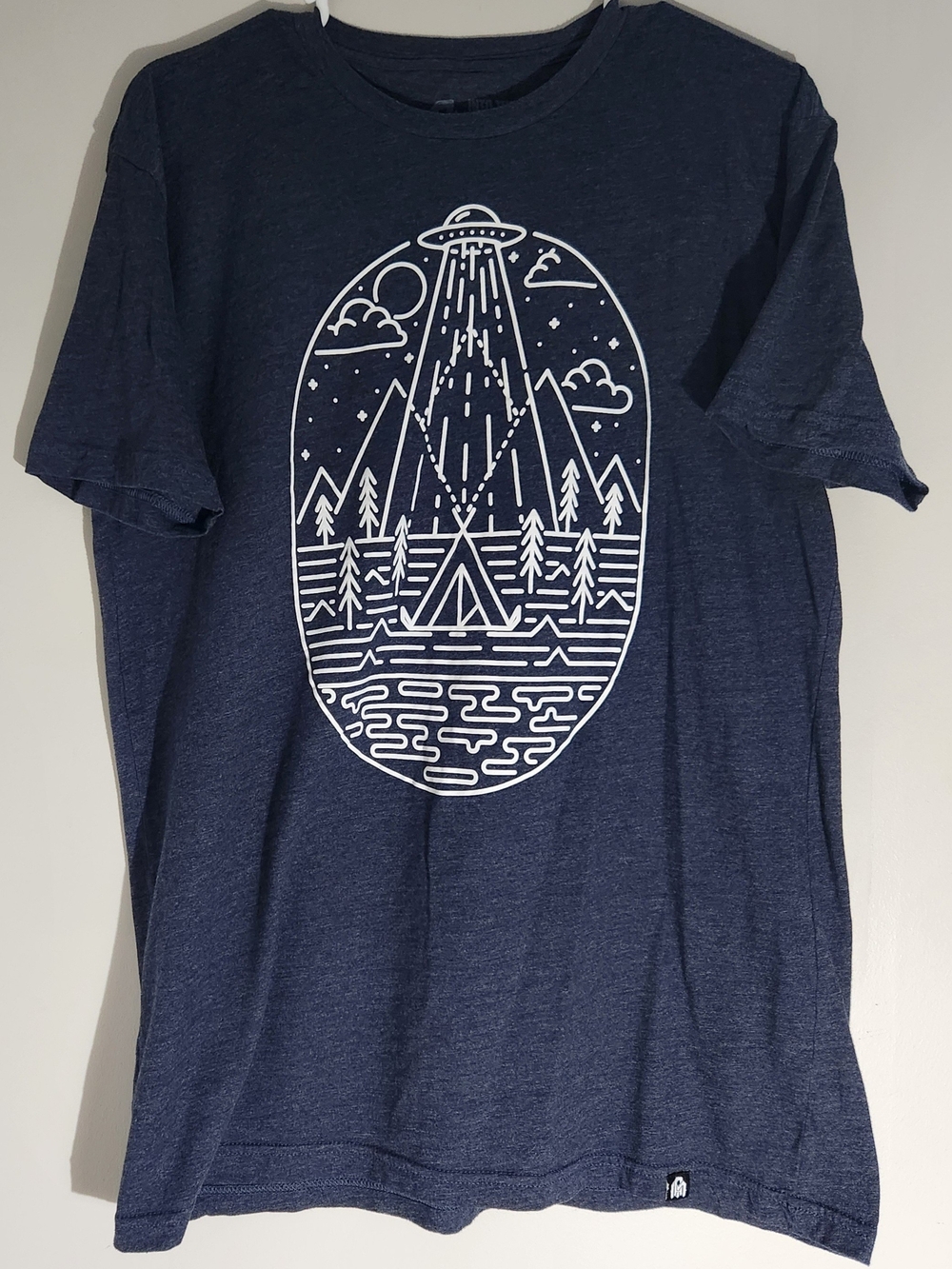 Into The AM Graphic T-shirt, Men's XL, Short Sleeve, Blue/Gray